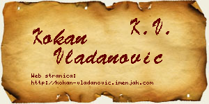 Kokan Vladanović vizit kartica
